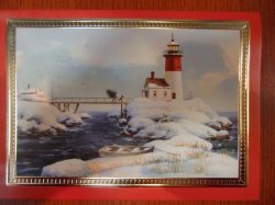 画像1: クリスマスカード、灯台